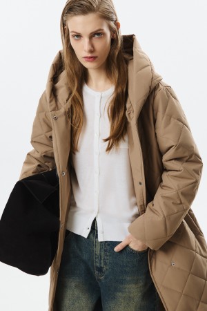 стеганое пальто с капюшоном - верхняя одежда снежная королева 