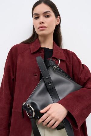 сумка из натуральной кожи - женские сумки на клепках 