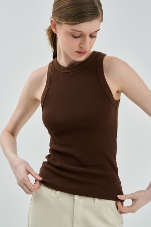 топ-майка - женские топы и майки коричневые 