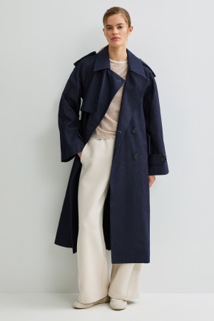 тренч из денима - женские пальто и плащи хлопковые 