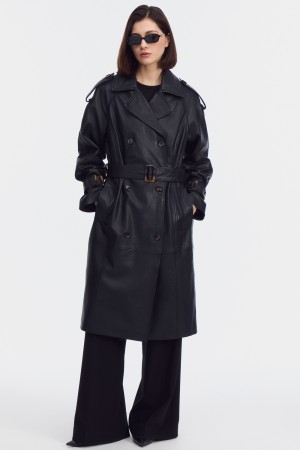 тренч из натуральной кожи - женские пальто и плащи из натуральной кожи 
