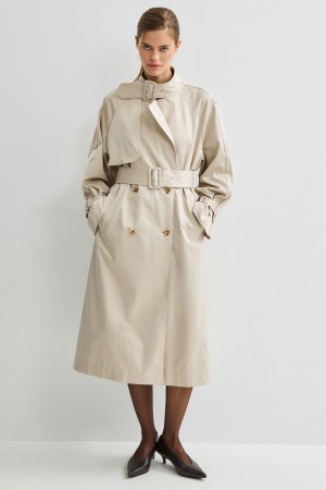 тренч - женские пальто и плащи молочные 