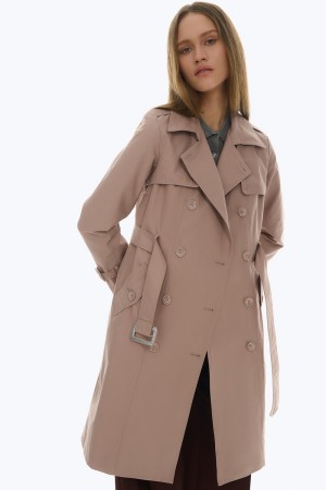 тренчкот с ремнем - женские пальто и плащи хлопковые 