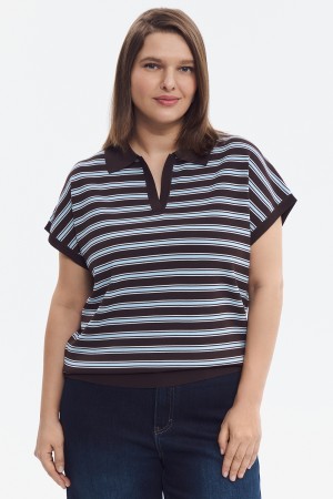 трикотажная футболка в полоску - женские футболки и поло нейлоновые 