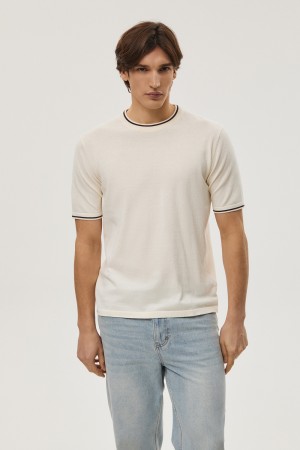 трикотажная футболка - мужская одежда, обувь и аксессуары молочная 