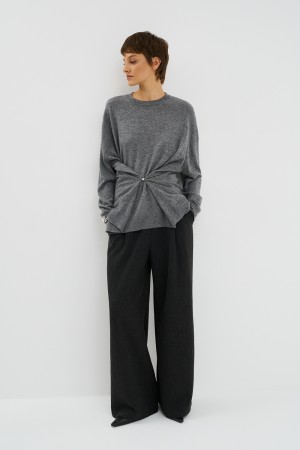 трикотажный джемпер - женские джемперы серые 