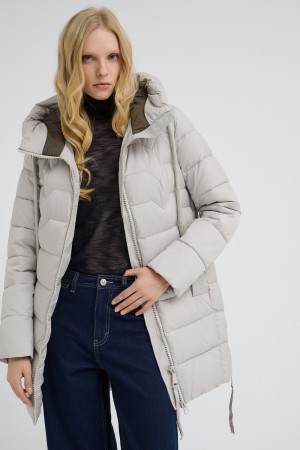 удлиненная куртка с капюшоном - женские куртки из спандекса 