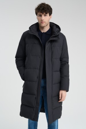 удлиненная куртка с капюшоном - верхняя одежда из спандекса 