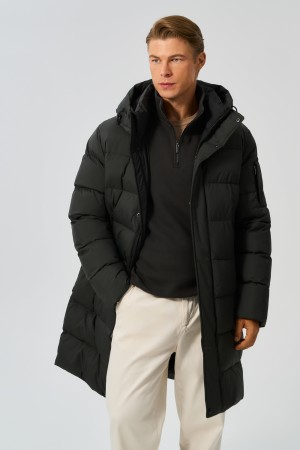 удлиненная зимняя куртка с капюшоном - мужские куртки из спандекса 