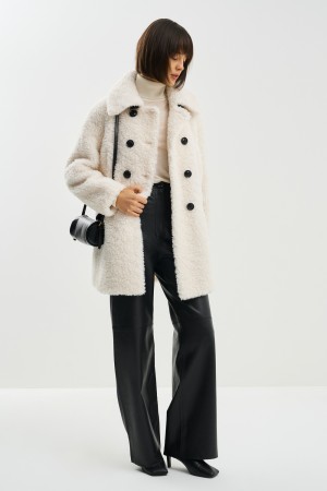 укороченная шуба из шерсти - женские шубы прямые 