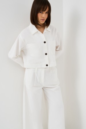 укороченный жакет из хлопка - женские жакеты хлопковые 