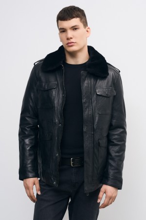 утепленная кожаная куртка фотография