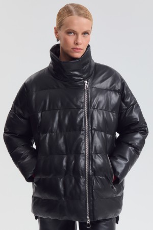 утепленная куртка из натуральной кожи - женские куртки снежная королева 