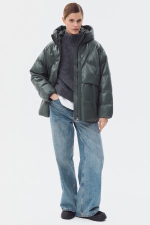 утепленная куртка из натуральной кожи - женские куртки и пуховики