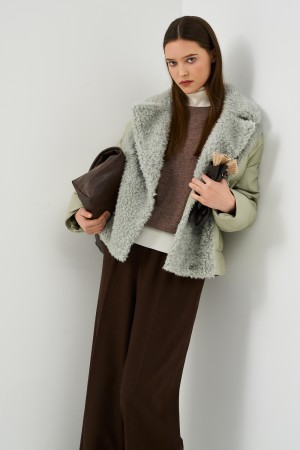 утепленная куртка из натуральной кожи - женская одежда, обувь и аксессуары серая 