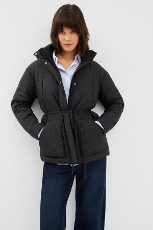 утепленная куртка с кулиской - женские куртки и пуховики объемные 