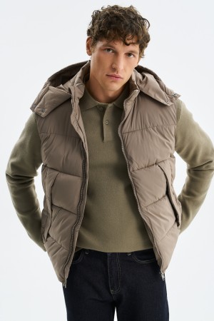 утепленный жилет с капюшоном фотография