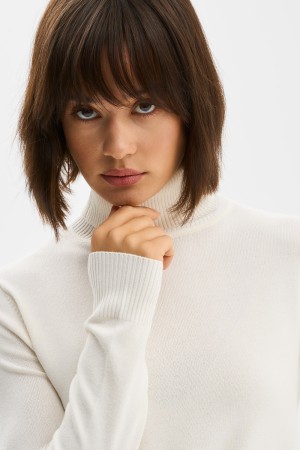 водолазка - женские джемперы, свитеры и кардиганы молочные 