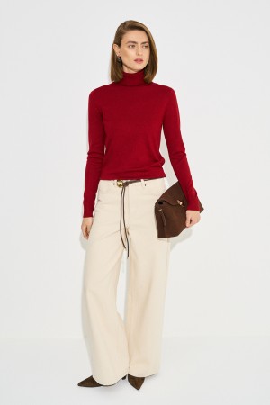 водолазка - женские джемперы, свитеры и кардиганы красные 