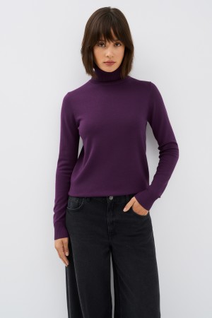 водолазка - женские джемперы, свитеры и кардиганы фиолетовые 