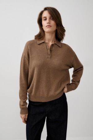 вязаный джемпер-поло - женская одежда