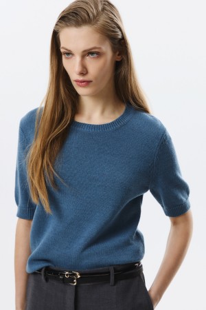 вязаный джемпер с короткими рукавами - женские джемперы льняные 