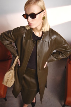 юбка из натуральной кожи - женская одежда, обувь и аксессуары зеленая 