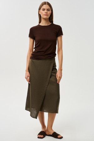 юбка из смесового льна - женская одежда снежная королева 