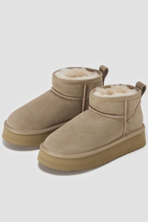 замшевые полуботинки с овчиной - женская обувь снежная королева 