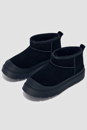 замшевые полуботинки с овчиной - женская обувь снежная королева 