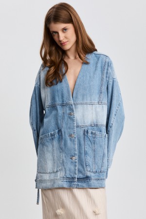 жакет из денима - женские жакеты снежная королева 