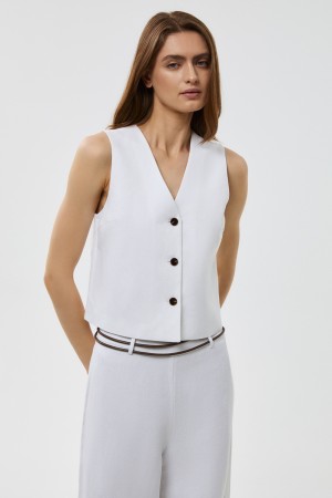 жилет из смесового льна фотография