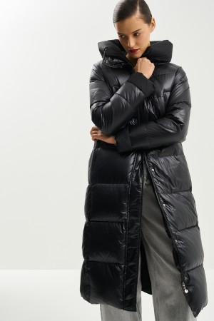 зимнее пальто с капюшоном - верхняя одежда из спандекса 