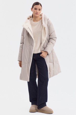 зимнее пальто с капюшоном - женские пальто снежная королева 