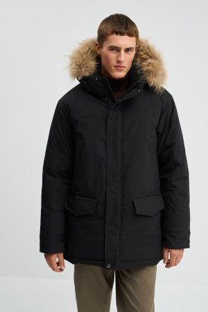 зимняя куртка с капюшоном фотография