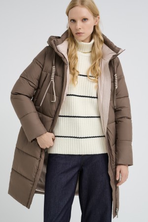 зимняя стеганая куртка с капюшоном - женские куртки из спандекса 