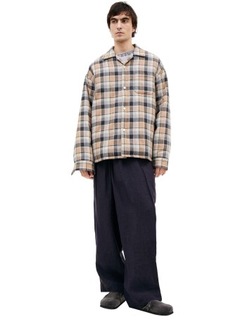 бежевая куртка в клетку - мужская верхняя одежда visvim 