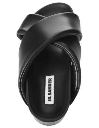черные сандалии из кожи - сандалии jil sander 