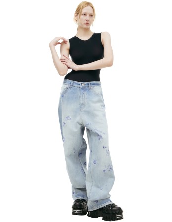 джинсы с принтами-рисунками - женские джинсы vetements 