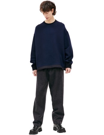комбинированный свитшот с разрезами - мужская одежда jil sander 