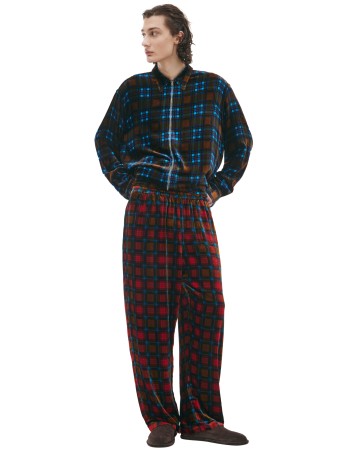 красные брюки в клетку - мужская одежда acne studios 