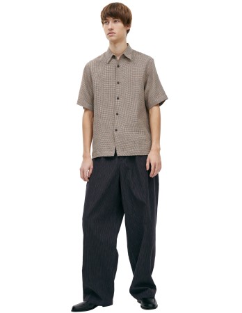 льняная рубашка с монопринтом - мужская одежда dries van noten 