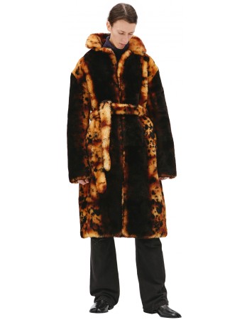 шуба из овчины с поясом - мужская верхняя одежда vetements 