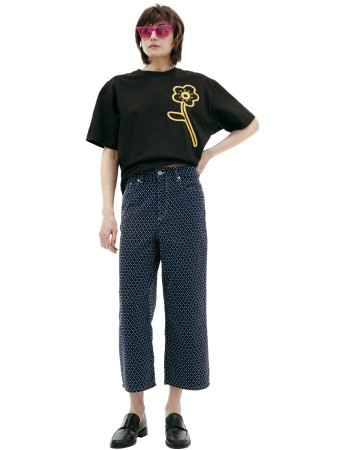 синие джинсы с монопринтом - женская одежда kenzo 