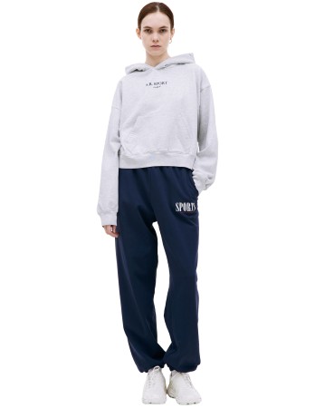 укороченное худи с принтом sr sport - женские худи sporty & rich 