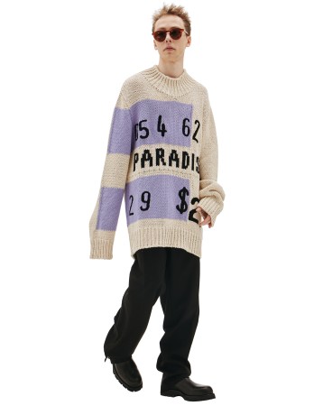 вязаный свитер с принтом paradise - мужская одежда jil sander 