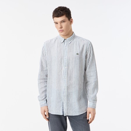 мужская рубашка  из льна - мужская одежда, обувь и аксессуары lacoste 