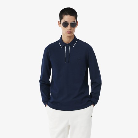 мужская рубашка-поло  с длинным рукавом - одежда lacoste 