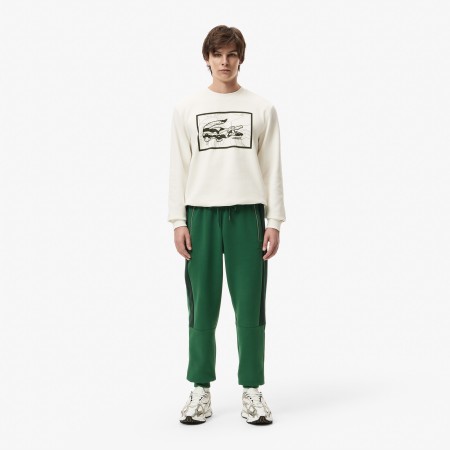 мужские хлопковые спортивные брюки  приталенного кроя - мужские брюки lacoste 