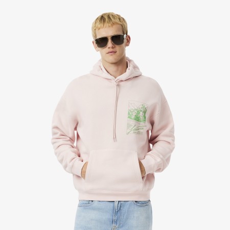 мужской хлопковый свитшот  свободного кроя - одежда lacoste 